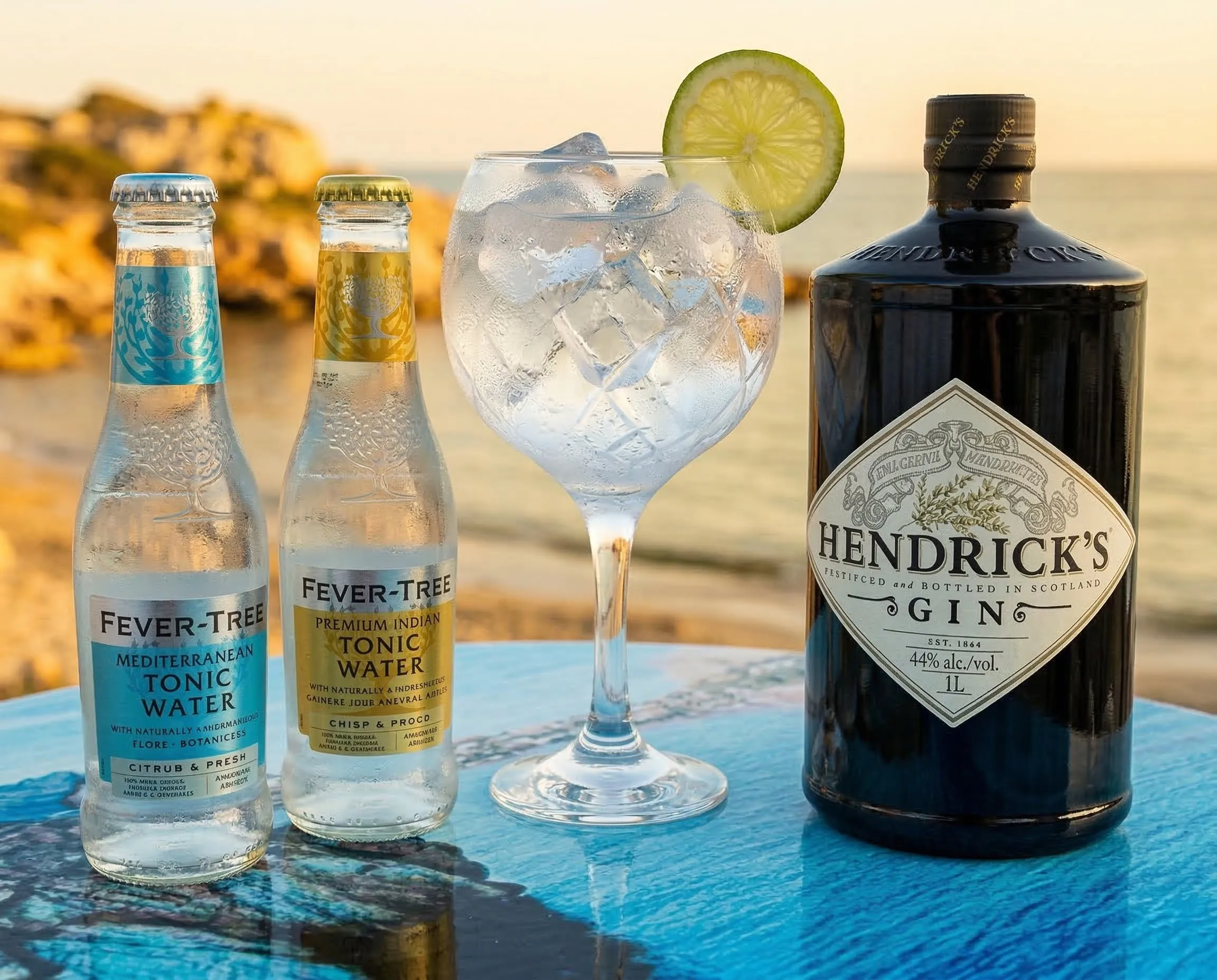 Il compagno perfetto per il tuo relax: un Gin Tonic ghiacciato vista mare.
